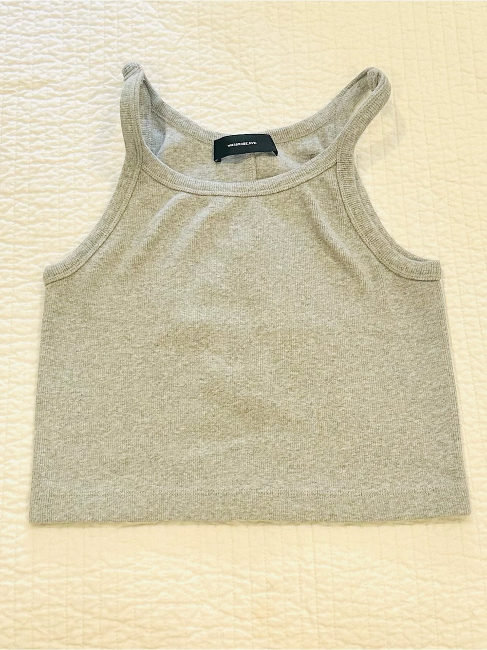 WARDROBE.NYC Light Gray Ribbed Tank